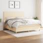 Preview: ARDEBO.de - Boxspringbett mit Matratze Creme 180x200 cm Stoff
