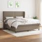 Preview: ARDEBO.de - Boxspringbett mit Matratze Taupe 180x200 cm Stoff