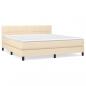Preview: Boxspringbett mit Matratze Creme 180x200 cm Stoff