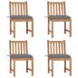Preview: ARDEBO.de - Gartenstühle 4 Stk. mit Kissen Massivholz Teak 