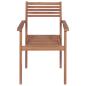 Preview: Gartenstühle 2 Stk. mit Grauen Kissen Massivholz Teak