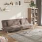 Preview: ARDEBO.de - Schlafsofa 2-Sitzer mit 2 Kissen Taupe Stoff