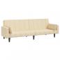 Preview: Schlafsofa 2-Sitzer mit 2 Kissen Creme Stoff