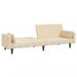 Preview: Schlafsofa 2-Sitzer mit 2 Kissen Creme Stoff