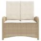 Preview: Gartenbank Verstellbar mit Kissen Beige Poly Rattan