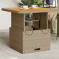 Preview: ARDEBO.de - Gartentisch Beige 80x80x71 cm Poly Rattan und Akazienholz