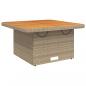 Preview: Gartentisch Beige 80x80x71 cm Poly Rattan und Akazienholz