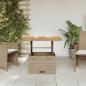 Preview: Gartentisch Beige 80x80x71 cm Poly Rattan und Akazienholz