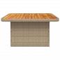 Preview: Gartentisch Beige 80x80x71 cm Poly Rattan und Akazienholz