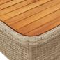 Preview: Gartentisch Beige 80x80x71 cm Poly Rattan und Akazienholz