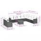 Preview: 11-tlg. Garten-Sofagarnitur mit Kissen Schwarz Poly Rattan