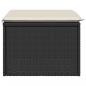 Preview: Gartenhocker mit Kissen Schwarz 55x55x37 cm Poly Rattan