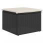 Preview: Gartenhocker mit Kissen Schwarz 55x55x37 cm Poly Rattan