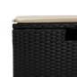 Preview: Gartenhocker mit Kissen Schwarz 55x55x37 cm Poly Rattan