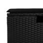Preview: Gartenhocker mit Kissen Schwarz 55x55x37 cm Poly Rattan