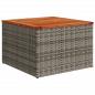 Preview: Gartentisch Grau 55x55x37 cm Poly Rattan und Akazienholz