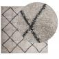Preview: Shaggy-Teppich Hochflor Modern Beige Anthrazit 120x120 cm