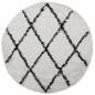 Preview: Shaggy-Teppich PAMPLONA Hochflor Modern Creme Schwarz Ø 200 cm