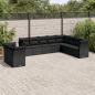 Preview: ARDEBO.de - 10-tlg. Garten-Sofagarnitur mit Kissen Schwarz Poly Rattan