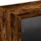 Preview: Bücherschrank mit Türen Räuchereiche 204x37x75 cm Holzwerkstoff