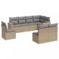 Preview: 8-tlg. Garten-Sofagarnitur mit Kissen Beige Poly Rattan