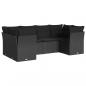 Preview: 6-tlg. Garten-Sofagarnitur mit Kissen Schwarz Poly Rattan