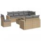 Preview: 9-tlg. Garten-Sofagarnitur mit Kissen Beige Poly Rattan