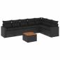 Preview: 8-tlg. Garten-Sofagarnitur mit Kissen Schwarz Poly Rattan
