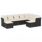 Preview: 9-tlg. Garten-Sofagarnitur mit Kissen Schwarz Poly Rattan