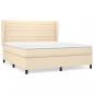 Preview: Boxspringbett mit Matratze Creme 180x200 cm Stoff