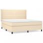 Preview: Boxspringbett mit Matratze Creme 180x200 cm Stoff