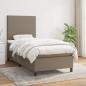 Preview: ARDEBO.de - Boxspringbett mit Matratze Taupe 100x200 cm Stoff