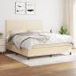 Preview: ARDEBO.de - Boxspringbett mit Matratze Creme 180x200 cm Stoff