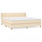 Preview: Boxspringbett mit Matratze Creme 180x200 cm Stoff