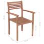 Preview: Gartenstühle 2 Stk. mit Beige Kissen Massivholz Teak