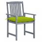 Preview: Gartenstühle mit Kissen 4 Stk. Grau Massivholz Akazie