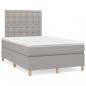 Preview: ARDEBO.de - Boxspringbett mit Matratze Hellgrau 120x190 cm Stoff
