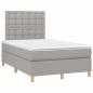 Preview: Boxspringbett mit Matratze Hellgrau 120x190 cm Stoff