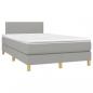 Preview: Boxspringbett mit Matratze & LED Hellgrau 120x190 cm Stoff