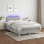Preview: Boxspringbett mit Matratze & LED Hellgrau 120x190 cm Stoff