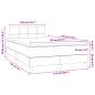 Preview: ARDEBO.de - Boxspringbett mit Matratze & LED Hellgrau 120x190 cm Stoff