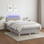Preview: Boxspringbett mit Matratze & LED Hellgrau 120x190 cm Stoff