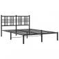 Preview: Bettgestell mit Kopfteil Metall Schwarz 135x190 cm