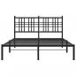 Preview: Bettgestell mit Kopfteil Metall Schwarz 135x190 cm