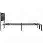 Preview: Bettgestell mit Kopfteil Metall Schwarz 135x190 cm