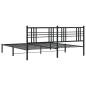 Preview: Bettgestell mit Kopfteil Metall Schwarz 180x200 cm