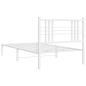 Preview: Bettgestell mit Kopfteil Metall Weiß 100x200 cm