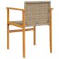 Preview: Gartenstühle mit Kissen 2 Stk. Beige Poly Rattan Massivholz