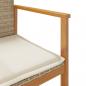 Preview: Gartenstühle mit Kissen 2 Stk. Beige Poly Rattan Massivholz
