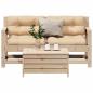 Preview: ARDEBO.de - 3-tlg. Garten-Lounge-Set mit Kissen Massivholz Kiefer